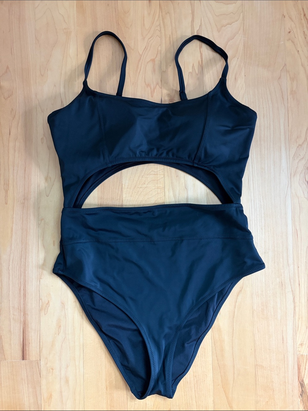 aerie Black Cutout One-Piece Swimsuit